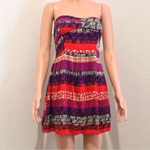 Colorful Strapless Dress